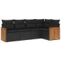 5-teiliges Gartenmöbel-Set und schwarze synthetische Rattankissen von , Gartensets - Ref: Foro24-3260025, Preis: 340,03 €, Ra...
