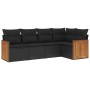 5-teiliges Gartenmöbel-Set und schwarze synthetische Rattankissen von , Gartensets - Ref: Foro24-3260025, Preis: 337,28 €, Ra...