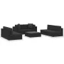 Set de muebles de jardín y cojines 7 pzas ratán sintético negro de vidaXL, Conjuntos de jardín - Ref: Foro24-47256, Precio: 9...