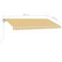 Automatic awning LED wind sensor yellow white 400x300cm by , Awnings - Ref: Foro24-3069553, Price: 735,96 €, Discount: %