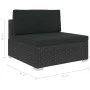Set de muebles de jardín y cojines 7 pzas ratán sintético negro de vidaXL, Conjuntos de jardín - Ref: Foro24-47256, Precio: 9...