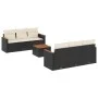 7-teiliges Garten-Essset und schwarze Kissen aus synthetischem Rattan von , Gartensets - Ref: Foro24-3258192, Preis: 422,05 €...