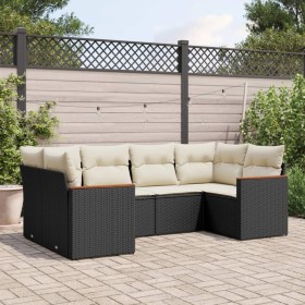 6-piece garden sofa set and black synthetic rattan cushions by , Garden sets - Ref: Foro24-3258661, Price: 395,46 €, Discount: %