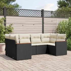 6-piece garden sofa set and black synthetic rattan cushions by , Garden sets - Ref: Foro24-3258661, Price: 389,18 €, Discount: %