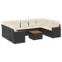 Garden sofa set 10 pieces with black synthetic rattan cushions by , Garden sets - Ref: Foro24-3258682, Price: 581,28 €, Disco...
