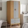 OLDEN Kleiderschrank aus massivem Kiefernholz, grau und braun, 76,5 x 53 x 172 cm von , Kleiderschränke - Ref: Foro24-358595,...