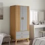 OLDEN Kleiderschrank aus massivem Kiefernholz, grau und braun, 76,5 x 53 x 172 cm von , Kleiderschränke - Ref: Foro24-358595,...