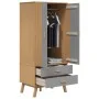 OLDEN Kleiderschrank aus massivem Kiefernholz, grau und braun, 76,5 x 53 x 172 cm von , Kleiderschränke - Ref: Foro24-358595,...