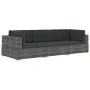 Garden sofa set with 3-piece synthetic rattan gray cushions by vidaXL, Garden sets - Ref: Foro24-47266, Price: 309,97 €, Disc...