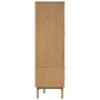 OLDEN Kleiderschrank aus massivem Kiefernholz, grau und braun, 76,5 x 53 x 172 cm von , Kleiderschränke - Ref: Foro24-358595,...