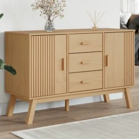 OLDEN sideboard solid brown pine wood 114x43x73.5 cm by , Sideboards - Ref: Foro24-358597, Price: 187,07 €, Discount: %