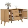 OLDEN sideboard solid brown pine wood 114x43x73.5 cm by , Sideboards - Ref: Foro24-358597, Price: 187,07 €, Discount: %