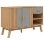 OLDEN sideboard solid pine wood gray and brown 114x43x73.5 cm by , Sideboards - Ref: Foro24-358607, Price: 158,04 €, Discount: %