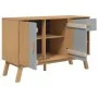 OLDEN sideboard solid pine wood gray and brown 114x43x73.5 cm by , Sideboards - Ref: Foro24-358607, Price: 158,04 €, Discount: %