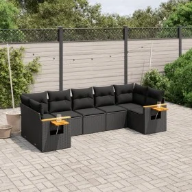 7-piece garden dining set and black synthetic rattan cushions by , Garden sets - Ref: Foro24-3227105, Price: 521,39 €, Discou...