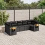 7-piece garden dining set and black synthetic rattan cushions by , Garden sets - Ref: Foro24-3227105, Price: 521,39 €, Discou...