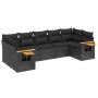 Set de comedor de jardín 7 pzas y cojines ratán sintético negro de , Conjuntos de jardín - Ref: Foro24-3227105, Precio: 489,9...