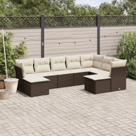 9-piece garden sofa set and brown synthetic rattan cushions by , Garden sets - Ref: Foro24-3218573, Price: 538,74 €, Discount: %