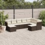 9-teiliges Gartensofa-Set und braune Kissen aus synthetischem Rattan von , Gartensets - Ref: Foro24-3218573, Preis: 538,74 €,...
