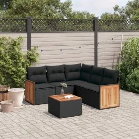 6-piece garden sofa set and black synthetic rattan cushions by , Garden sets - Ref: Foro24-3260046, Price: 380,30 €, Discount: %