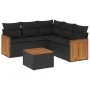 6-piece garden sofa set and black synthetic rattan cushions by , Garden sets - Ref: Foro24-3260046, Price: 380,30 €, Discount: %