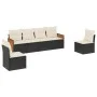 6-teiliges Gartensofa-Set und schwarze synthetische Rattankissen von , Gartensets - Ref: Foro24-3259942, Preis: 358,27 €, Rab...