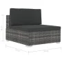 Garden sofa set with 3-piece synthetic rattan gray cushions by vidaXL, Garden sets - Ref: Foro24-47266, Price: 309,97 €, Disc...