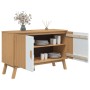 OLDEN sideboard solid white and brown pine wood 114x43x73.5cm by , Sideboards - Ref: Foro24-358611, Price: 154,84 €, Discount: %