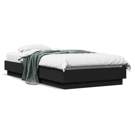 Schwarzer Bettrahmen aus Holzwerkstoff, 90 x 190 cm von , Betten und Lattenroste - Ref: Foro24-839631, Preis: 86,85 €, Rabatt: %