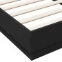 Black engineered wood bed frame 90x190 cm by , Beds and slatted bases - Ref: Foro24-839631, Price: 86,85 €, Discount: %