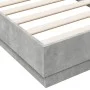 Concrete gray engineered wood bed frame 90x190 cm by , Beds and slatted bases - Ref: Foro24-839633, Price: 84,07 €, Discount: %