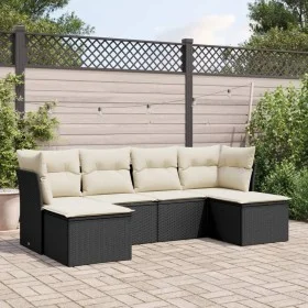 6-piece garden sofa set and black synthetic rattan cushions by , Garden sets - Ref: Foro24-3249845, Price: 342,49 €, Discount: %