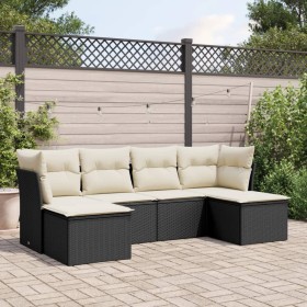 6-teiliges Gartensofa-Set und schwarze synthetische Rattankissen von , Gartensets - Ref: Foro24-3249845, Preis: 347,27 €, Rab...