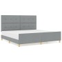 Estructura de cama con cabecera Gris claro 200 x 200 cm tela