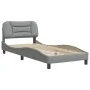 Light gray fabric bed frame with headboard 90x200 cm by , Beds and slatted bases - Ref: Foro24-3207744, Price: 140,93 €, Disc...