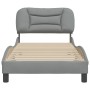 Light gray fabric bed frame with headboard 90x200 cm by , Beds and slatted bases - Ref: Foro24-3207744, Price: 149,34 €, Disc...