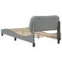 Light gray fabric bed frame with headboard 90x200 cm by , Beds and slatted bases - Ref: Foro24-3207744, Price: 140,93 €, Disc...
