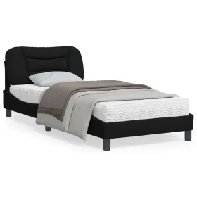 Bed frame with black fabric headboard 90x200 cm by , Beds and slatted bases - Ref: Foro24-3207746, Price: 163,59 €, Discount: %