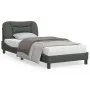 Bed frame with headboard in dark gray fabric 80x200 cm by , Beds and slatted bases - Ref: Foro24-3207731, Price: 147,44 €, Di...