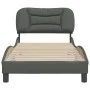 Bed frame with headboard in dark gray fabric 80x200 cm by , Beds and slatted bases - Ref: Foro24-3207731, Price: 147,44 €, Di...