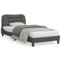 Dark gray fabric bed frame with headboard 90x190 cm by , Beds and slatted bases - Ref: Foro24-3207738, Price: 149,34 €, Disco...