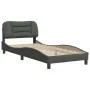 Dark gray fabric bed frame with headboard 90x190 cm by , Beds and slatted bases - Ref: Foro24-3207738, Price: 149,34 €, Disco...