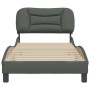 Dark gray fabric bed frame with headboard 90x190 cm by , Beds and slatted bases - Ref: Foro24-3207738, Price: 153,26 €, Disco...