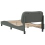 Dark gray fabric bed frame with headboard 90x190 cm by , Beds and slatted bases - Ref: Foro24-3207738, Price: 153,26 €, Disco...