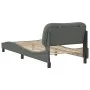 Dark gray fabric bed frame with headboard 90x190 cm by , Beds and slatted bases - Ref: Foro24-3207738, Price: 149,34 €, Disco...