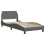 Dark gray fabric bed frame with headboard 90x190 cm by , Beds and slatted bases - Ref: Foro24-3207738, Price: 149,34 €, Disco...