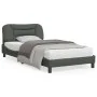 Bed frame with headboard in dark gray fabric 100x200 cm by , Beds and slatted bases - Ref: Foro24-3207752, Price: 145,48 €, D...