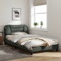 Bed frame with headboard in dark gray fabric 100x200 cm by , Beds and slatted bases - Ref: Foro24-3207752, Price: 140,83 €, D...