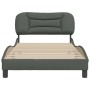 Bed frame with headboard in dark gray fabric 100x200 cm by , Beds and slatted bases - Ref: Foro24-3207752, Price: 140,83 €, D...