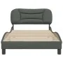 Bed frame with headboard in dark gray fabric 100x200 cm by , Beds and slatted bases - Ref: Foro24-3207752, Price: 145,48 €, D...